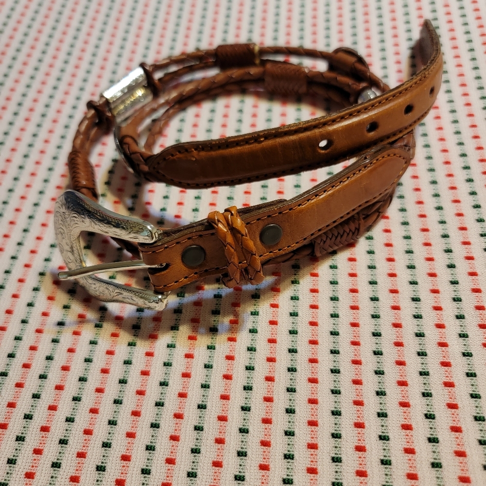 Vintage | Silver Hardware Brown Belt - Picture 1 of 5